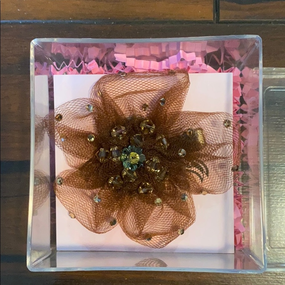 Tarina Tarentino Brown Crystal & Tulle Bow